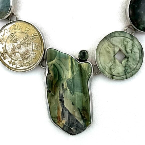 Large Statement Multi Stone Necklace by Echo of the Dreamer - Picture 2 of 3